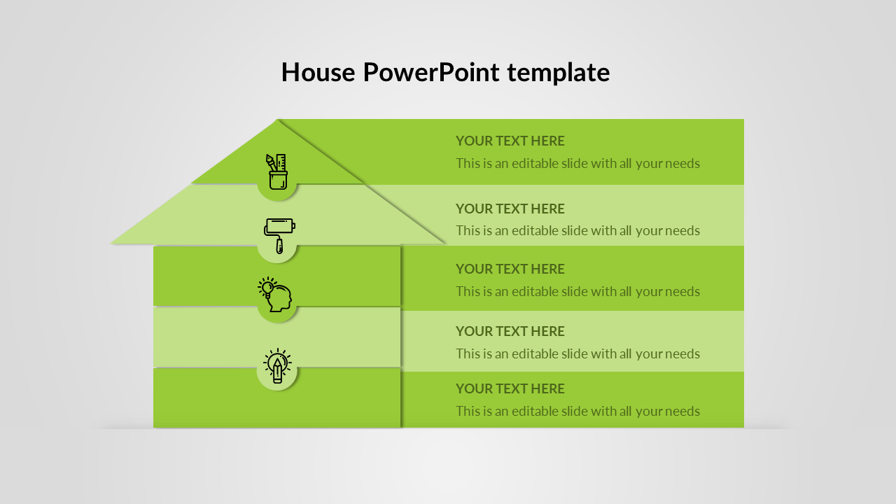 house powerpoint template-green
